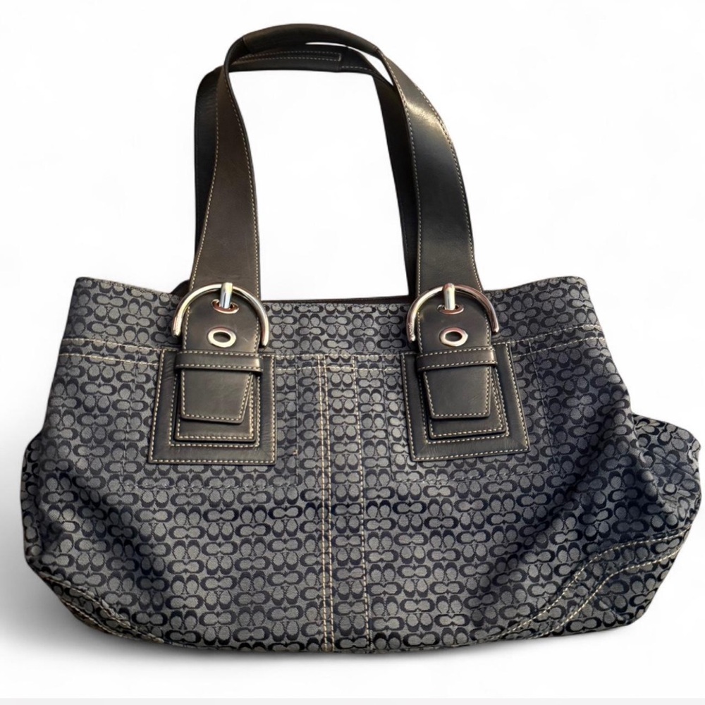 Coach Black and Blue Tote Bag